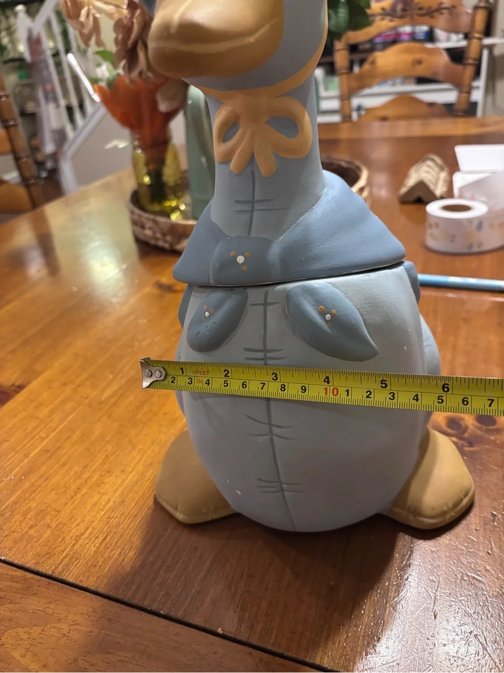 Blue and Yellow Duck Figurine Decorative Accent - Unbranded